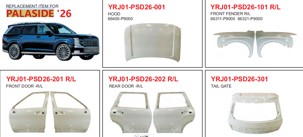 Mga Steel Engine Hood Panel para sa HYUNDAI PALISADE 2026
